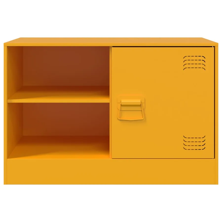 Meuble TV jaune moutarde 67x39x44 cm acier - 6