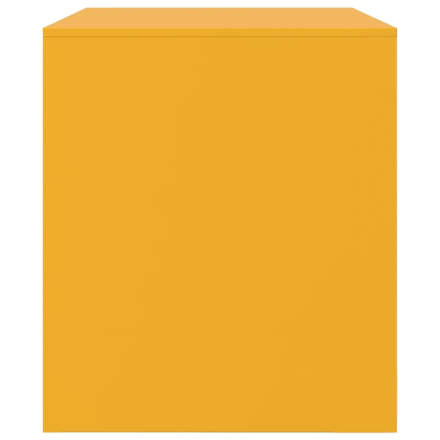 Meuble TV jaune moutarde 67x39x44 cm acier - 8