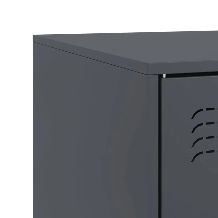 Meuble TV anthracite 67x39x44 cm acier - 11