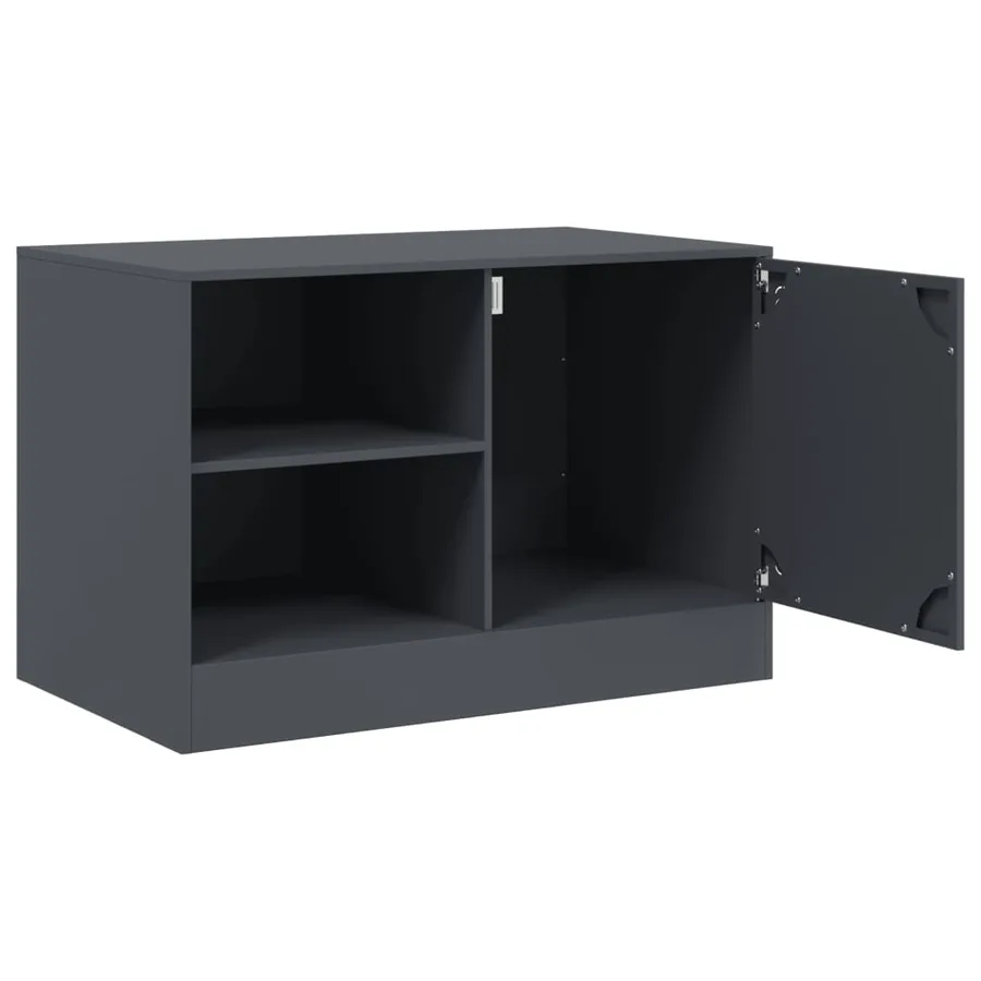 Meuble TV anthracite 67x39x44 cm acier - 7