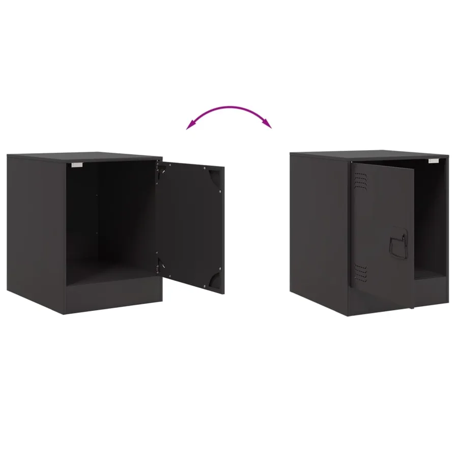 Tables de chevet 2 pcs noir 34,5x39x44 cm acier - 10