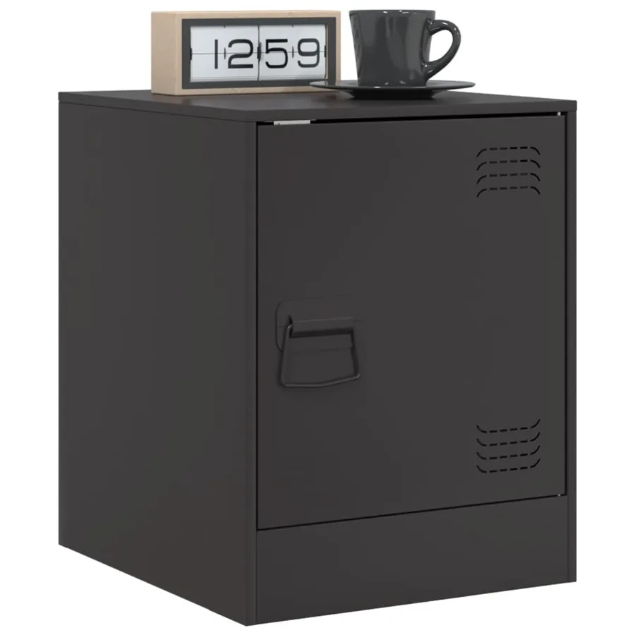 Tables de chevet 2 pcs noir 34,5x39x44 cm acier - 3