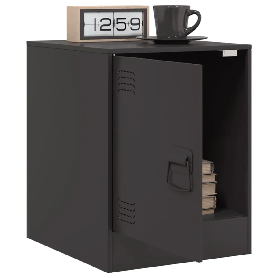Tables de chevet 2 pcs noir 34,5x39x44 cm acier - 4