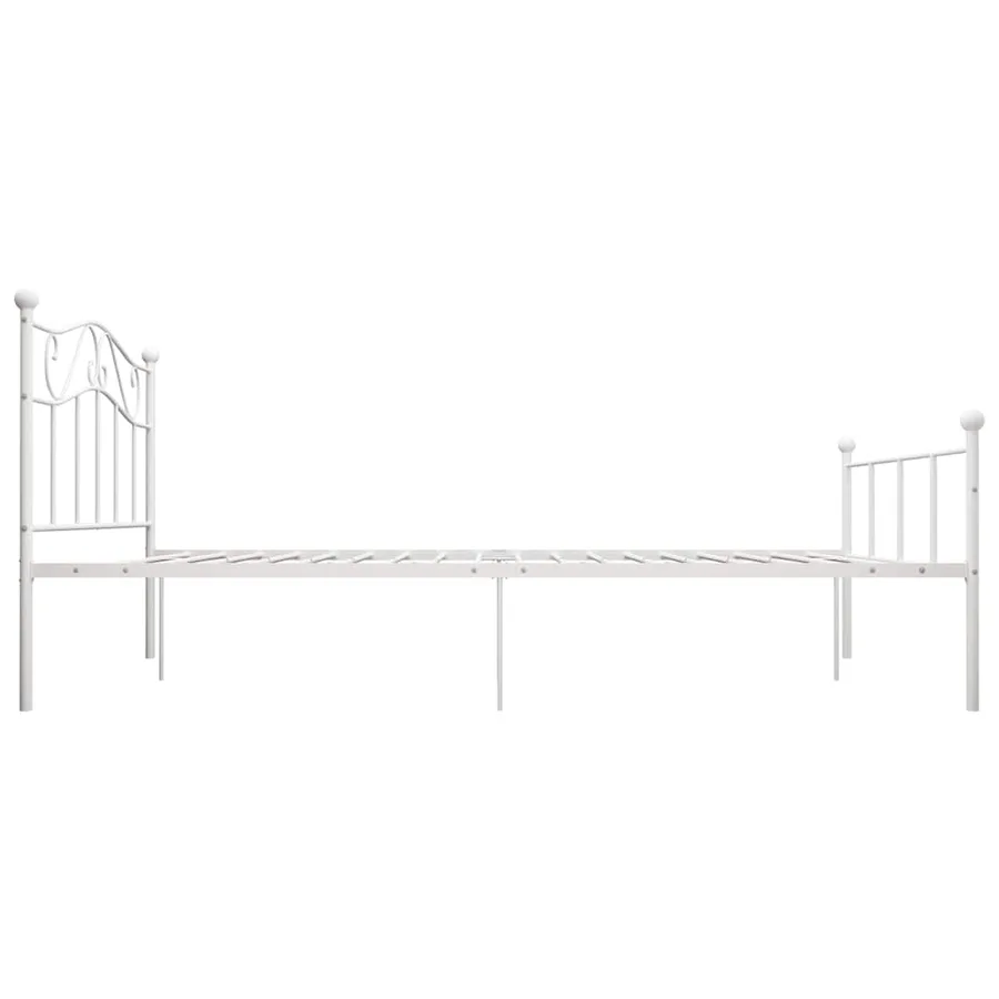 Cadre de lit sans matelas blanc métal 140x200 cm - 4