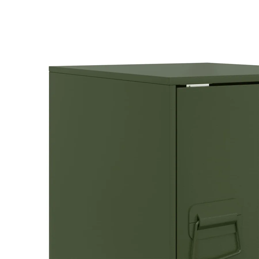 Table de chevet vert olive 34,5x39x44 cm acier - 11