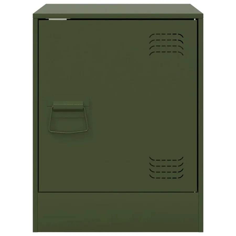Table de chevet vert olive 34,5x39x44 cm acier - 6