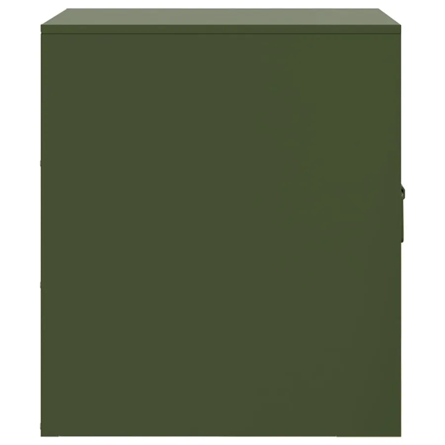 Table de chevet vert olive 34,5x39x44 cm acier - 8