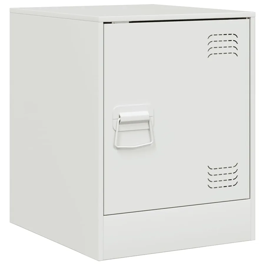 Table de chevet blanc 34,5x39x44 cm acier - 2