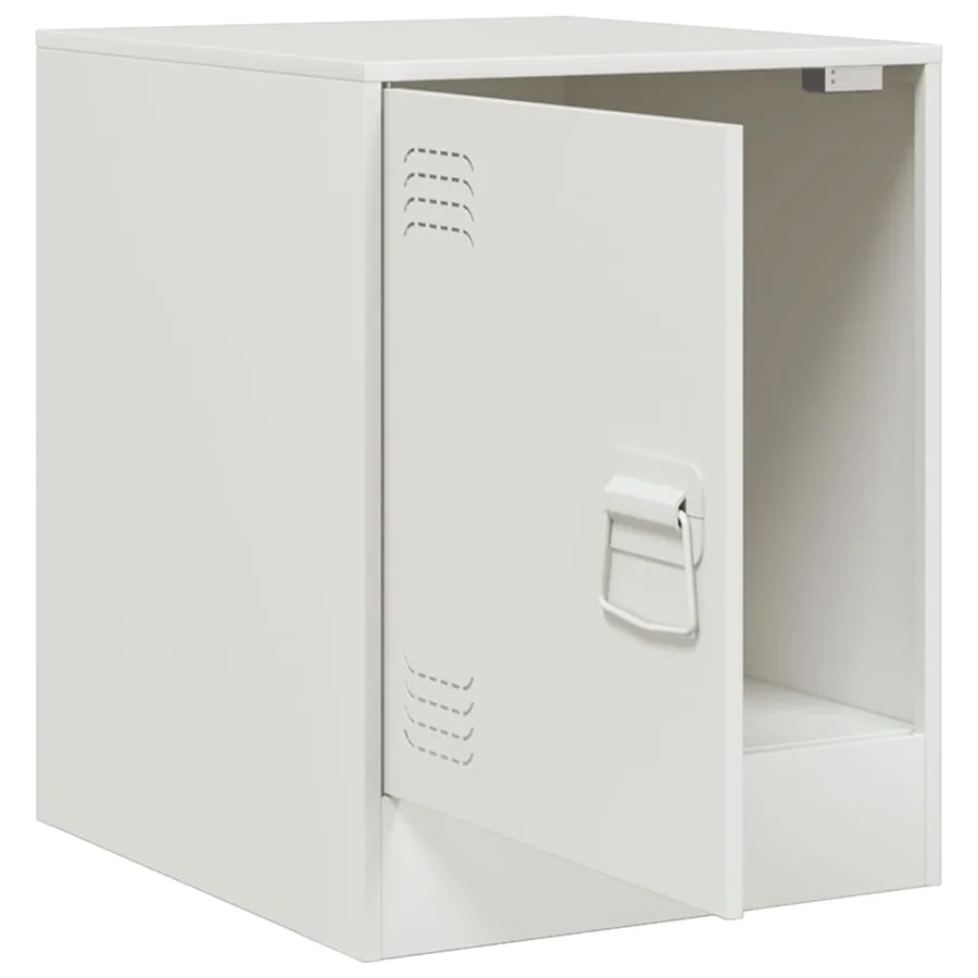 Table de chevet blanc 34,5x39x44 cm acier - 7