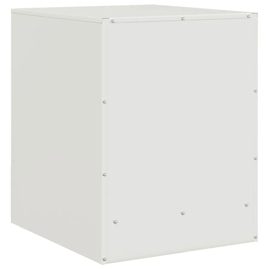 Table de chevet blanc 34,5x39x44 cm acier - 9
