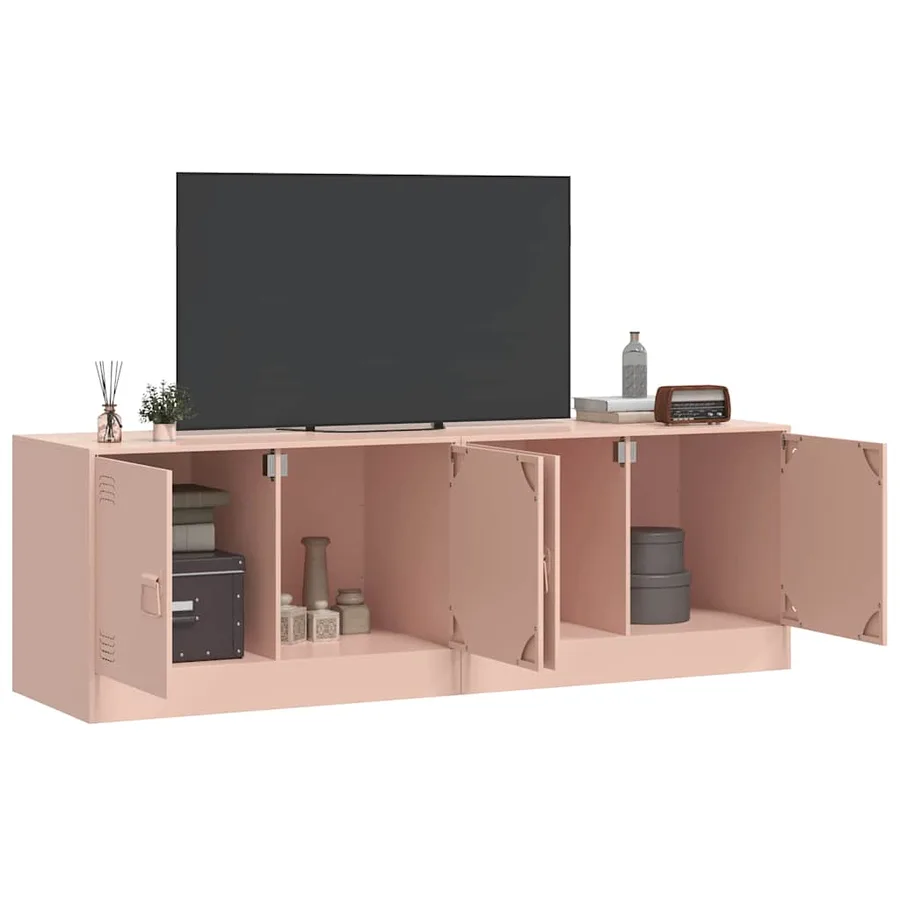 Meubles TV 2 pcs rose 67x39x44 cm acier - 3