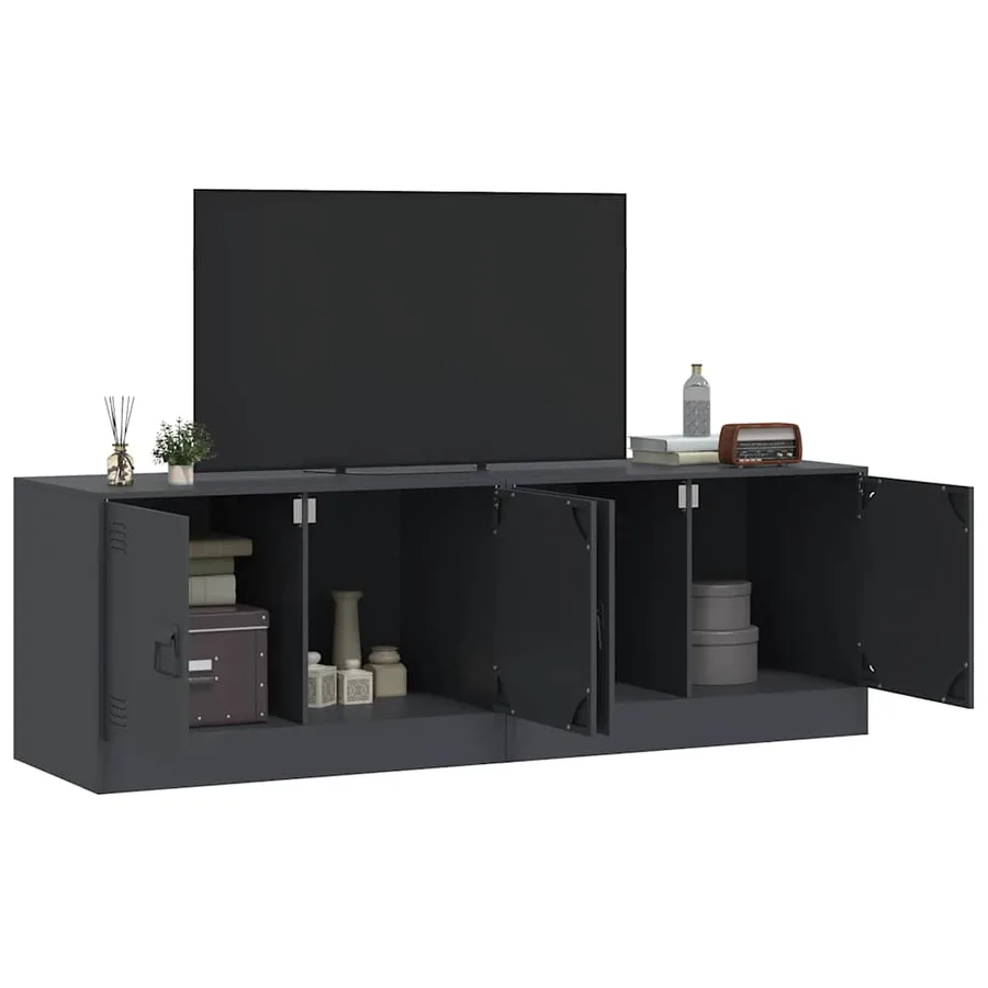 Meubles TV 2 pcs anthracite 67x39x44 cm acier - 3