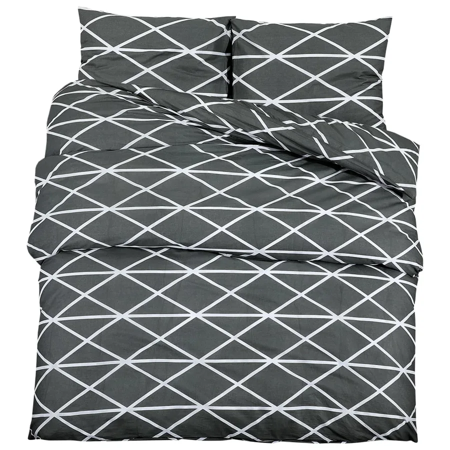 Ensemble de housse de couette Gris 155x220 cm Coton - 2