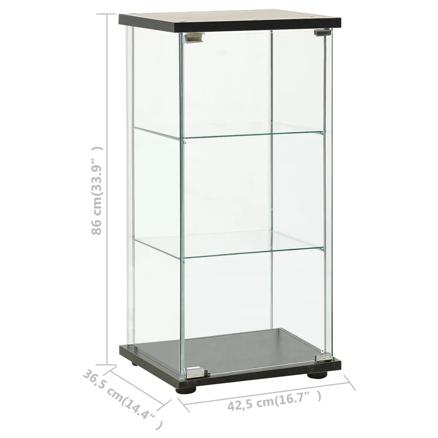 Armoire de rangement Verre trempé Noir - 5