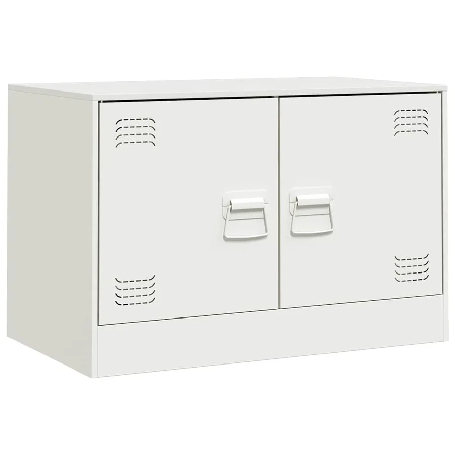 Meuble TV blanc 67x39x44 cm acier - 2