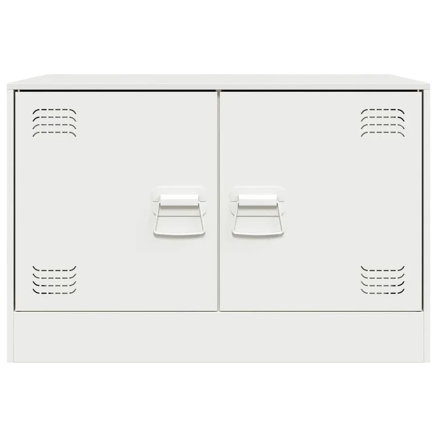 Meuble TV blanc 67x39x44 cm acier - 6