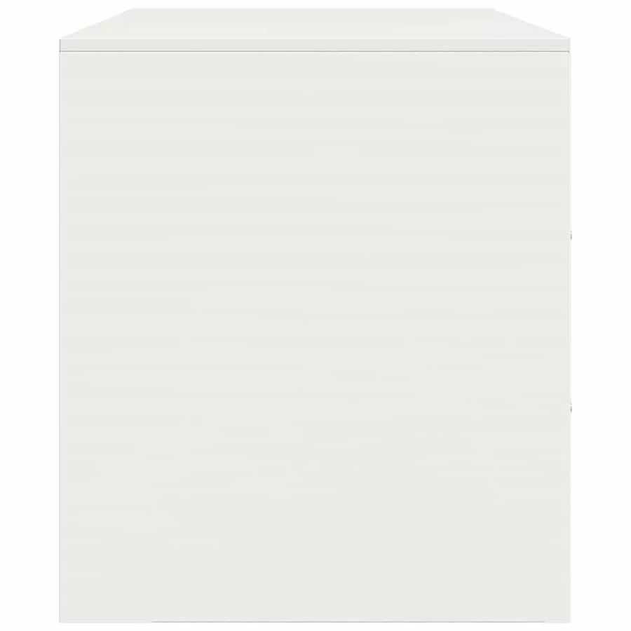 Meuble TV blanc 67x39x44 cm acier - 8