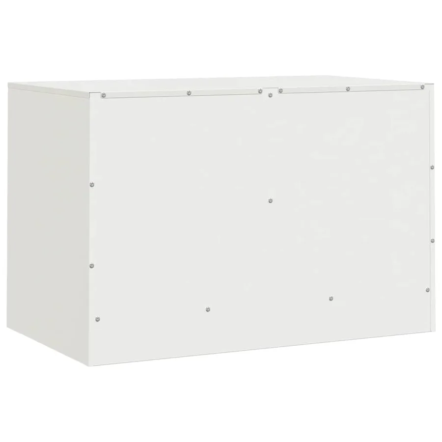 Meuble TV blanc 67x39x44 cm acier - 9