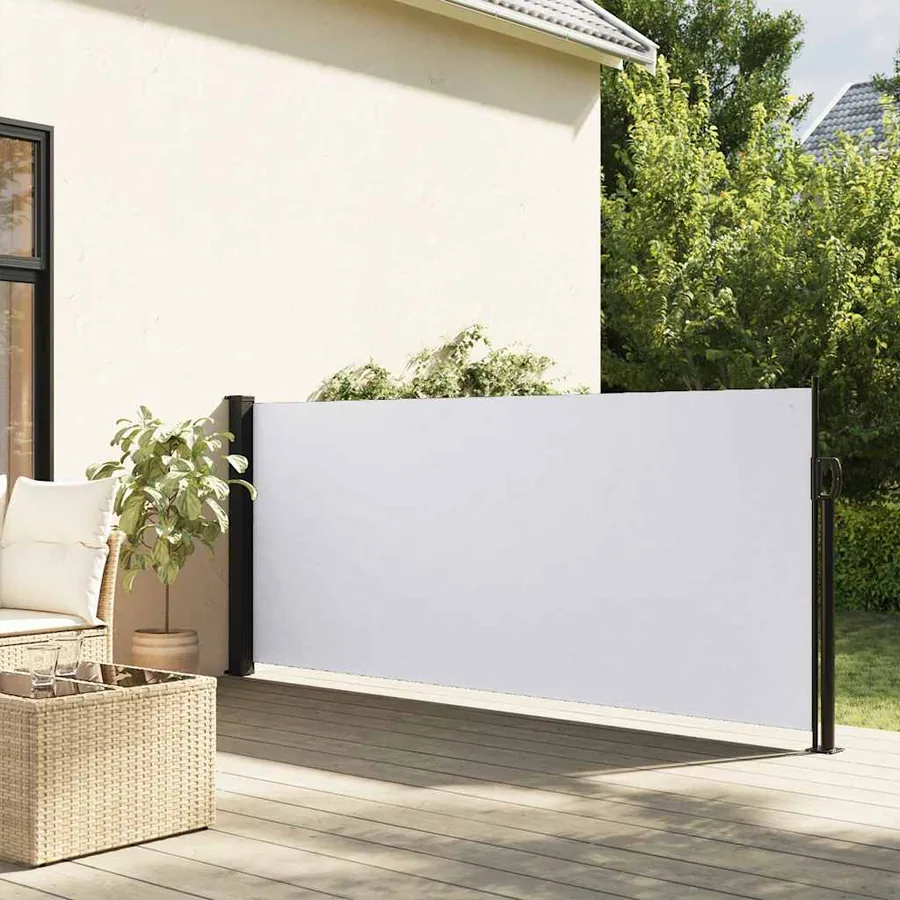 Auvent latéral rétractable blanc 117x300 cm