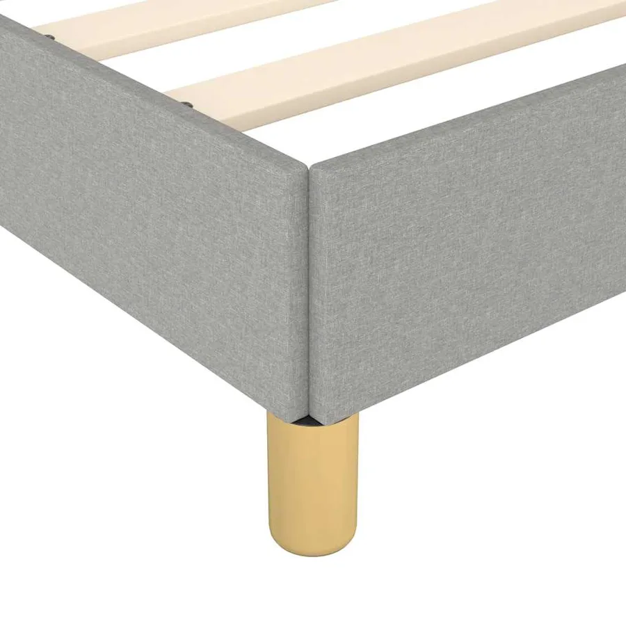 Cadre de lit sans matelas gris clair 80x200 cm tissu - 7