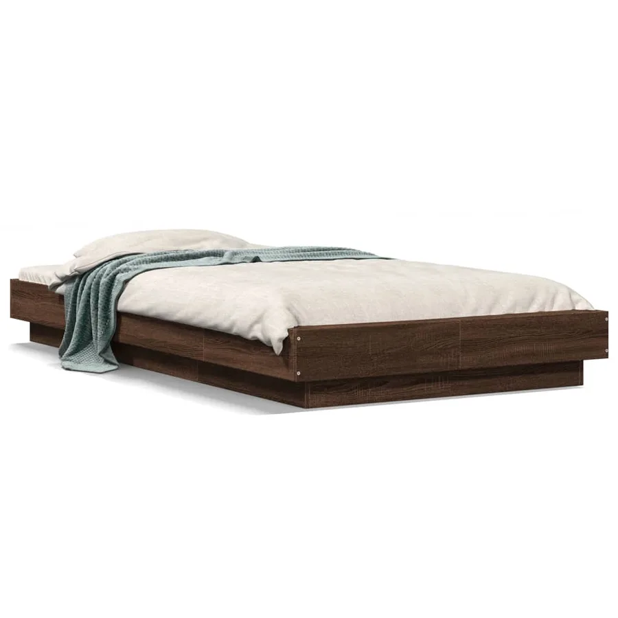 Cadre de lit avec lumières LED sans matelas 75x190 cm - 2
