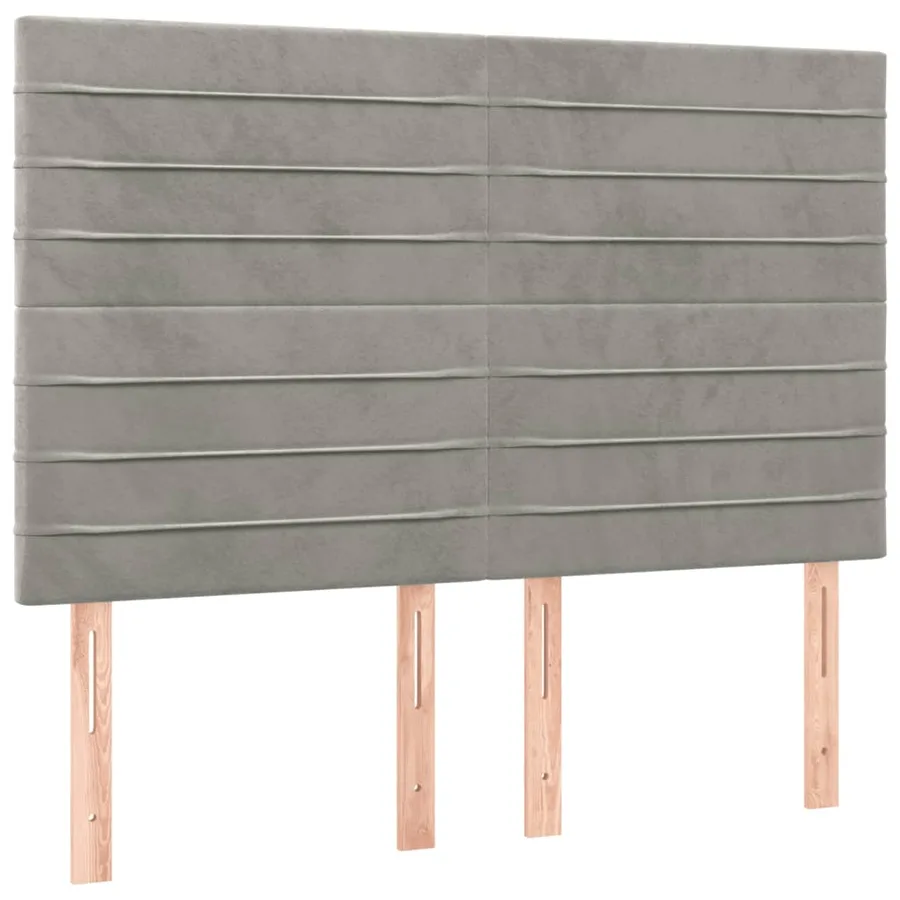 Sommier à lattes de lit et matelas Gris clair 140x200cm Velours - 6