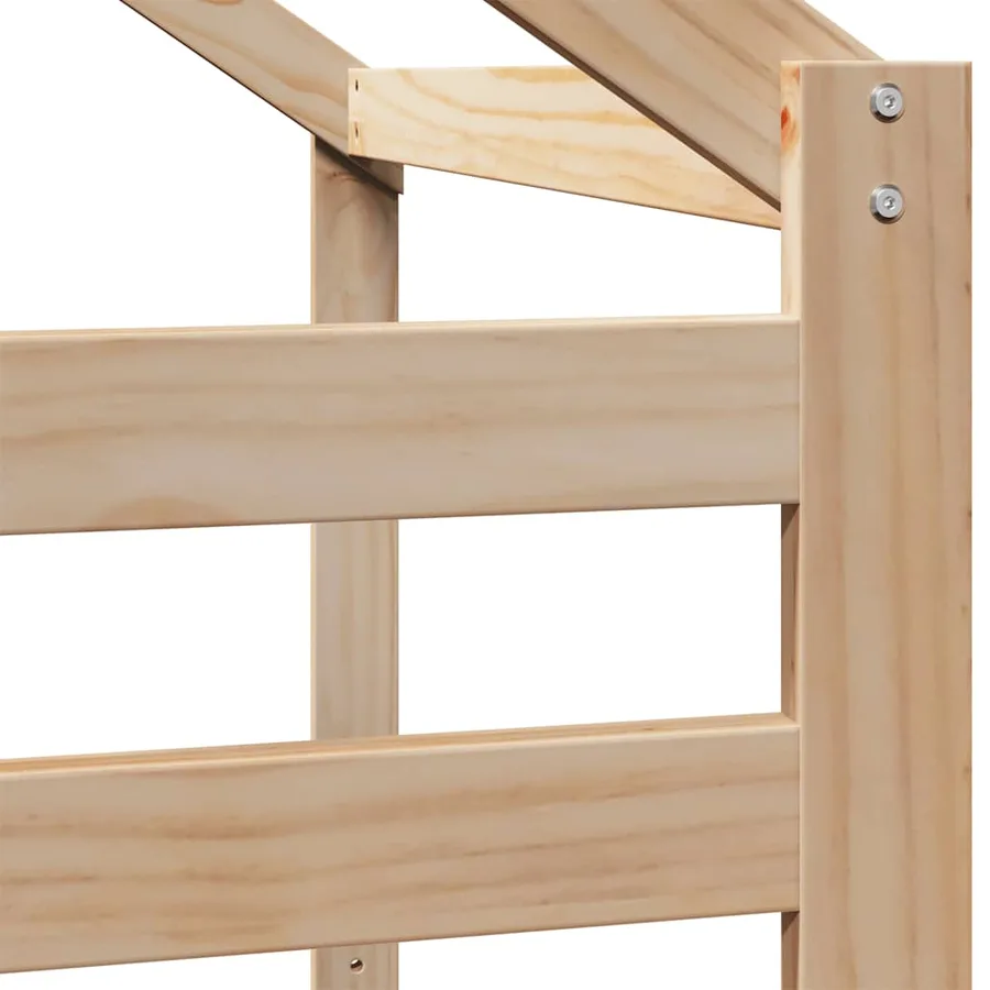 Lit haut sans matelas 75x190 cm bois de pin massif - 9