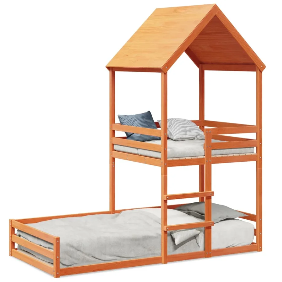 Lit superposé sans matelas cire marron 80x200 cm pin massif - 2