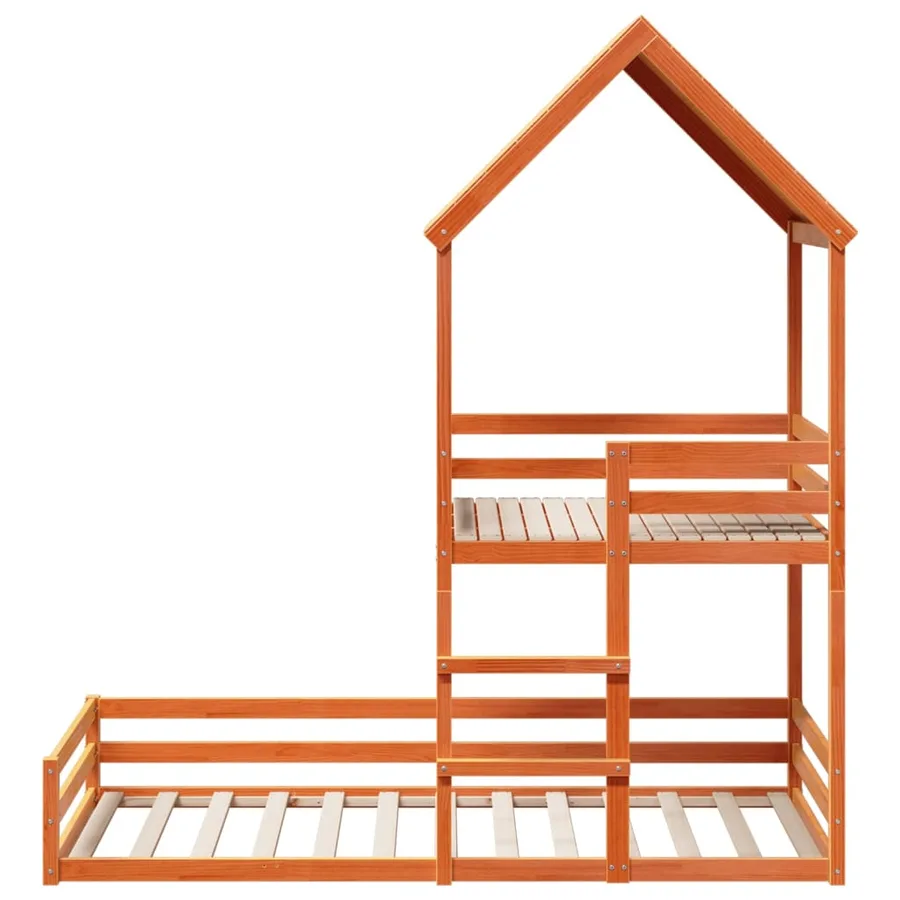 Lit superposé sans matelas cire marron 80x200 cm pin massif - 4