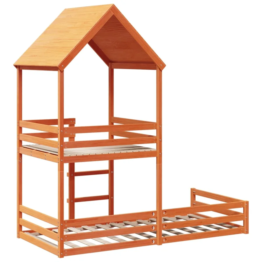 Lit superposé sans matelas cire marron 80x200 cm pin massif - 6