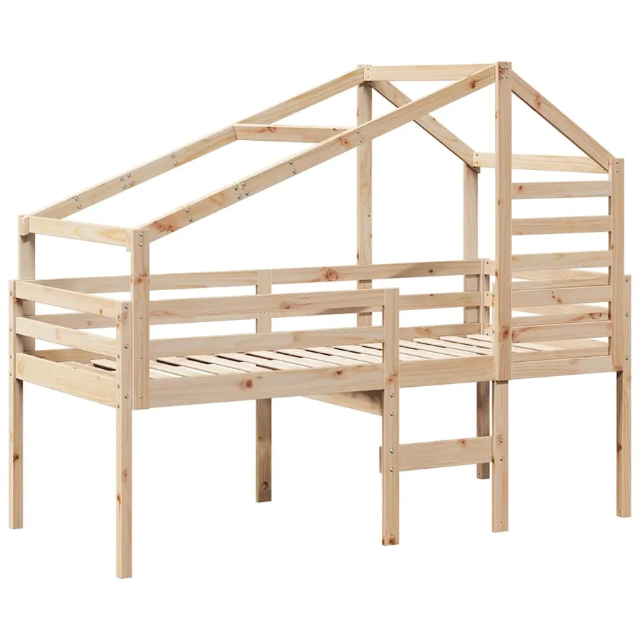 Lit haut sans matelas 80x200 cm bois de pin massif - 3