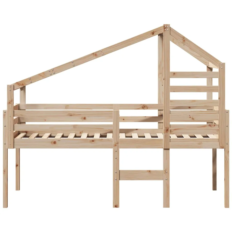 Lit haut sans matelas 80x200 cm bois de pin massif - 4