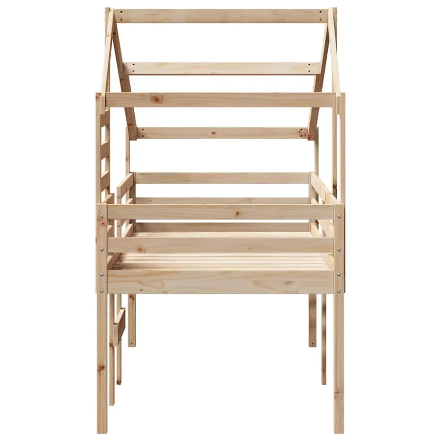 Lit haut sans matelas 80x200 cm bois de pin massif - 5