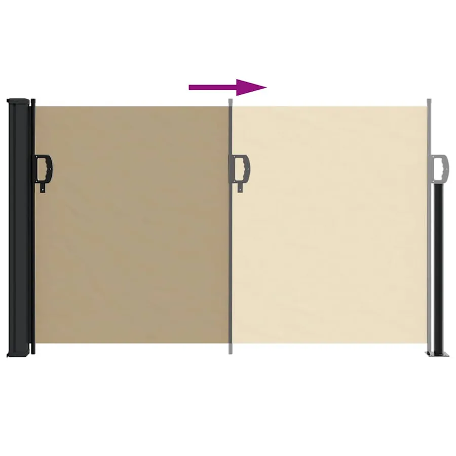 Auvent latéral rétractable beige 120x500 cm - 5