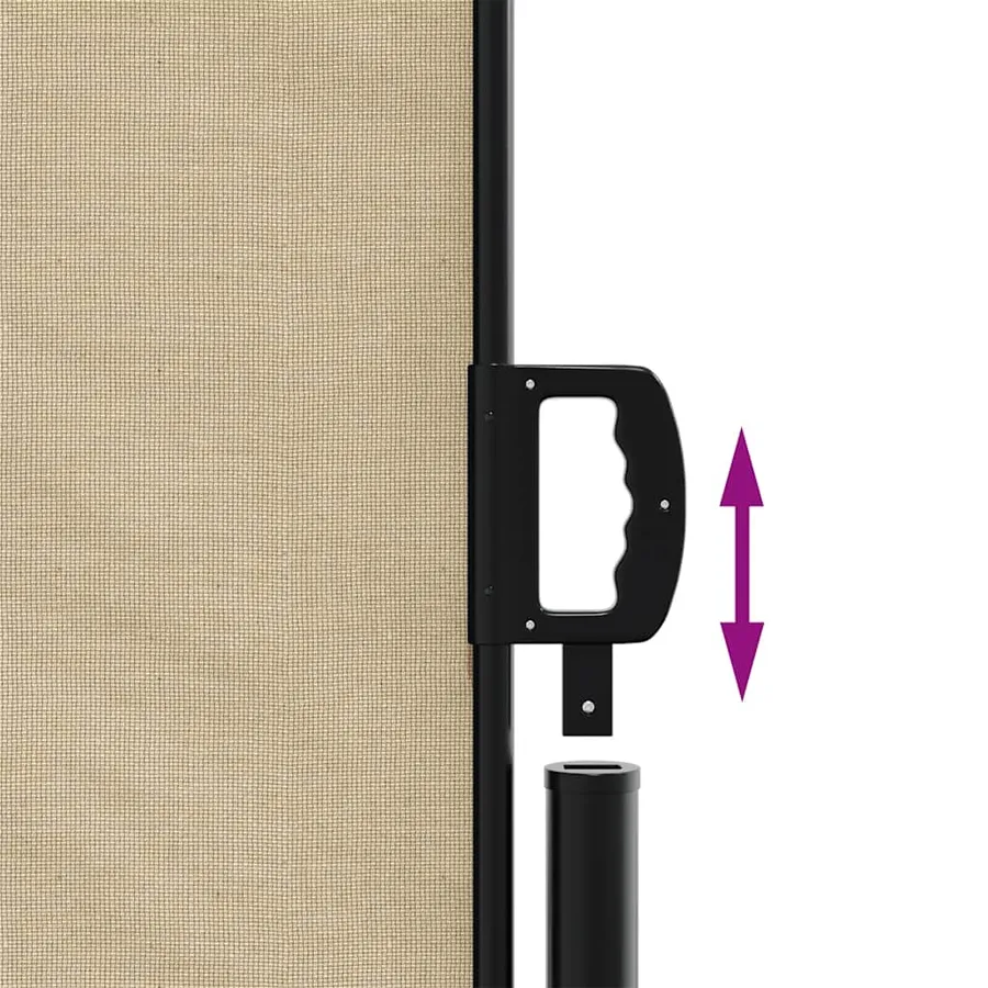 Auvent latéral rétractable beige 120x500 cm - 6