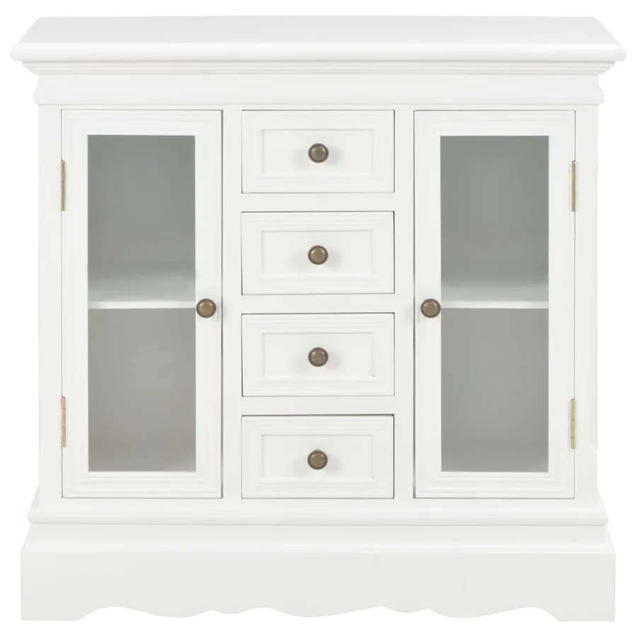 Buffet blanc 70x28x70 cm bois de pin massif - 2