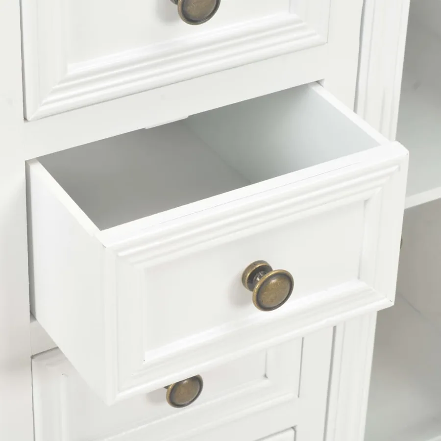Buffet blanc 70x28x70 cm bois de pin massif - 8