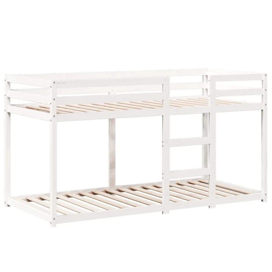 Lit superposé sans matelas blanc 90x200 cm bois de pin massif - 7