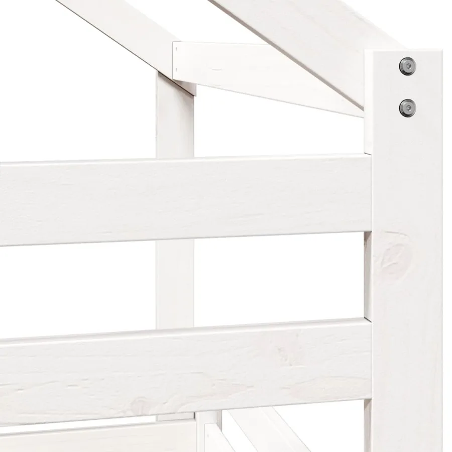 Lit superposé sans matelas blanc 90x200 cm bois de pin massif - 9