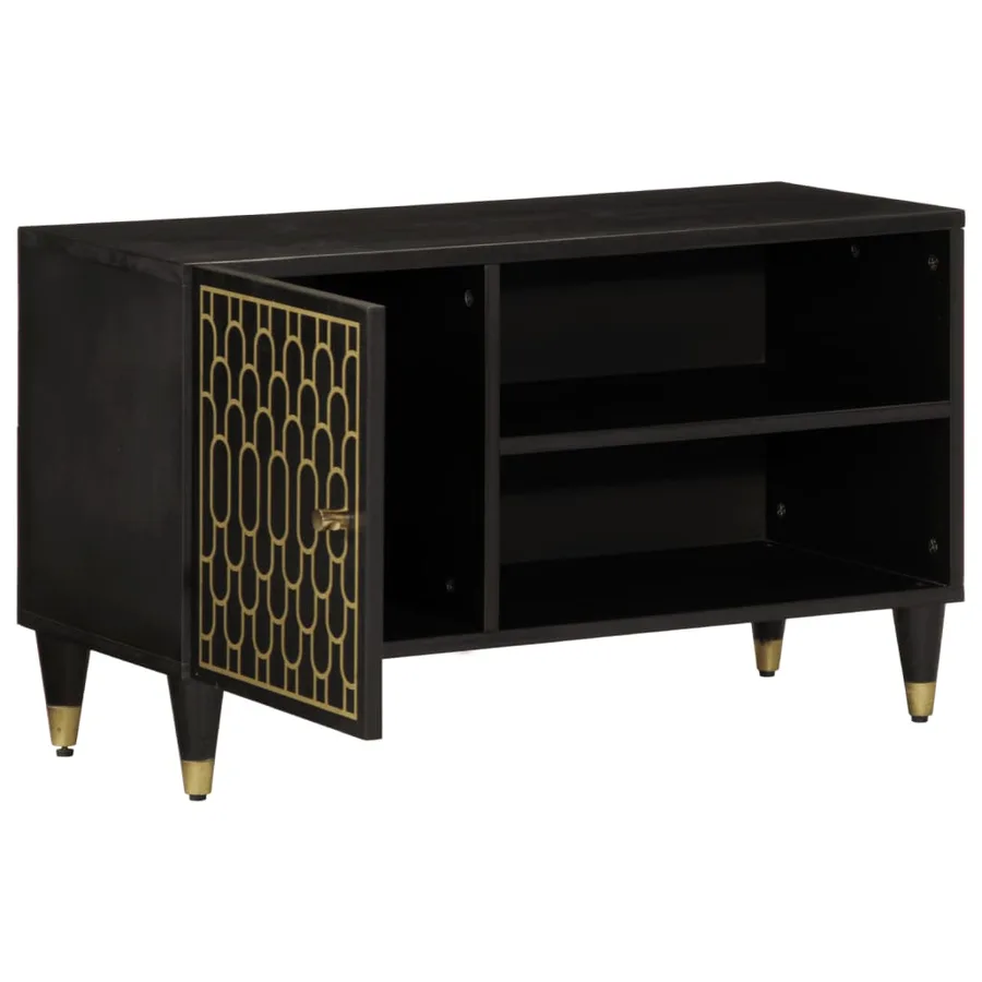 Meuble TV 80x31,5x46 cm bois massif de manguier - 2