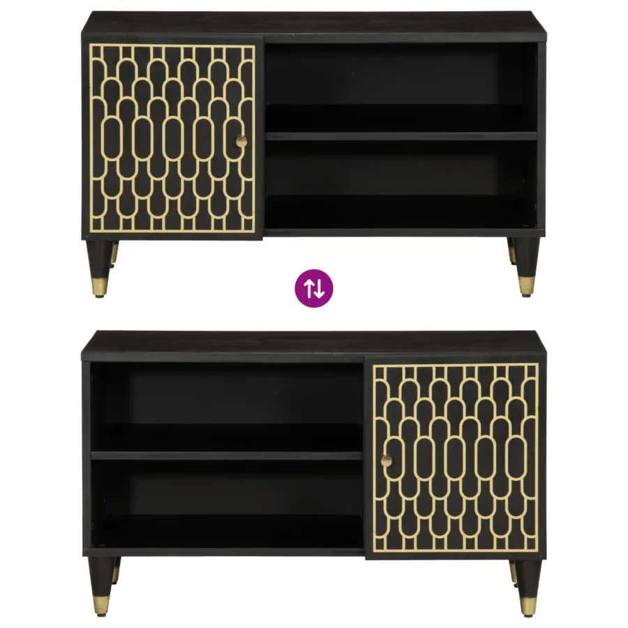 Meuble TV 80x31,5x46 cm bois massif de manguier - 6