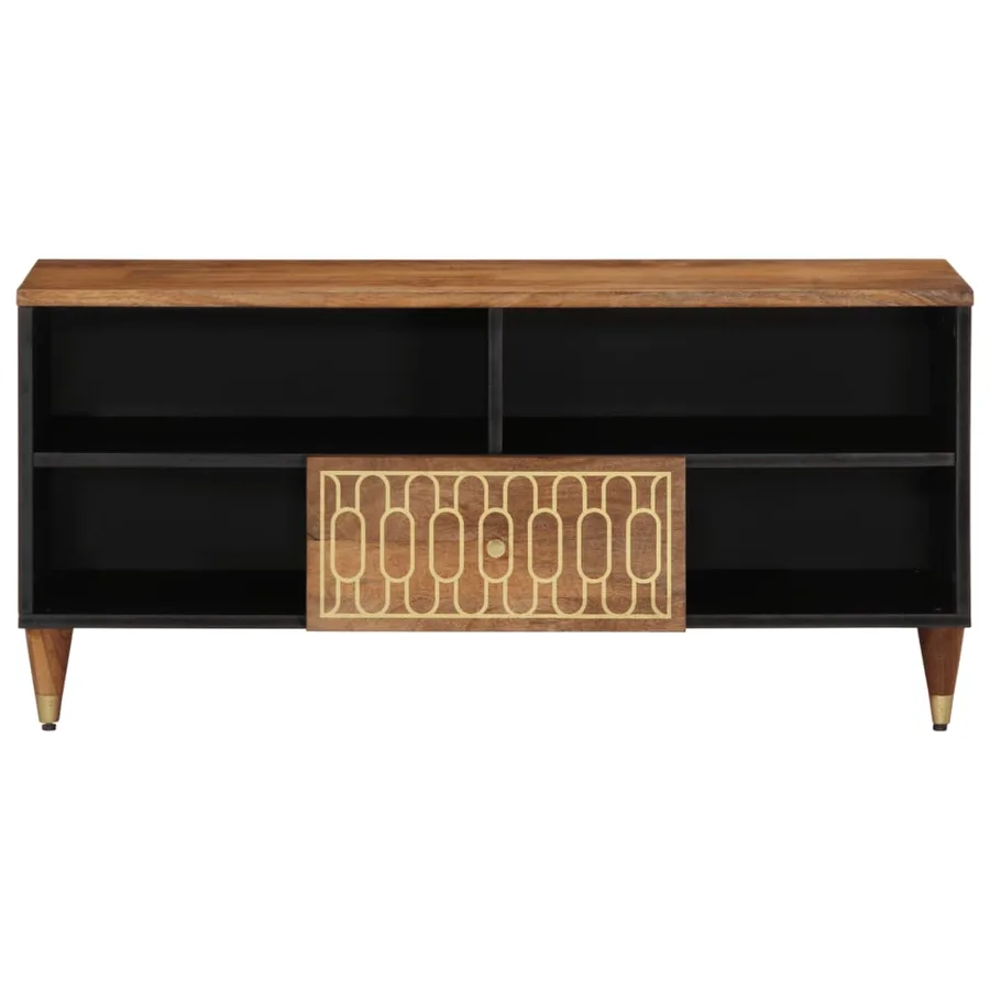 Meuble TV 100x33x46 cm bois massif de manguier - 2