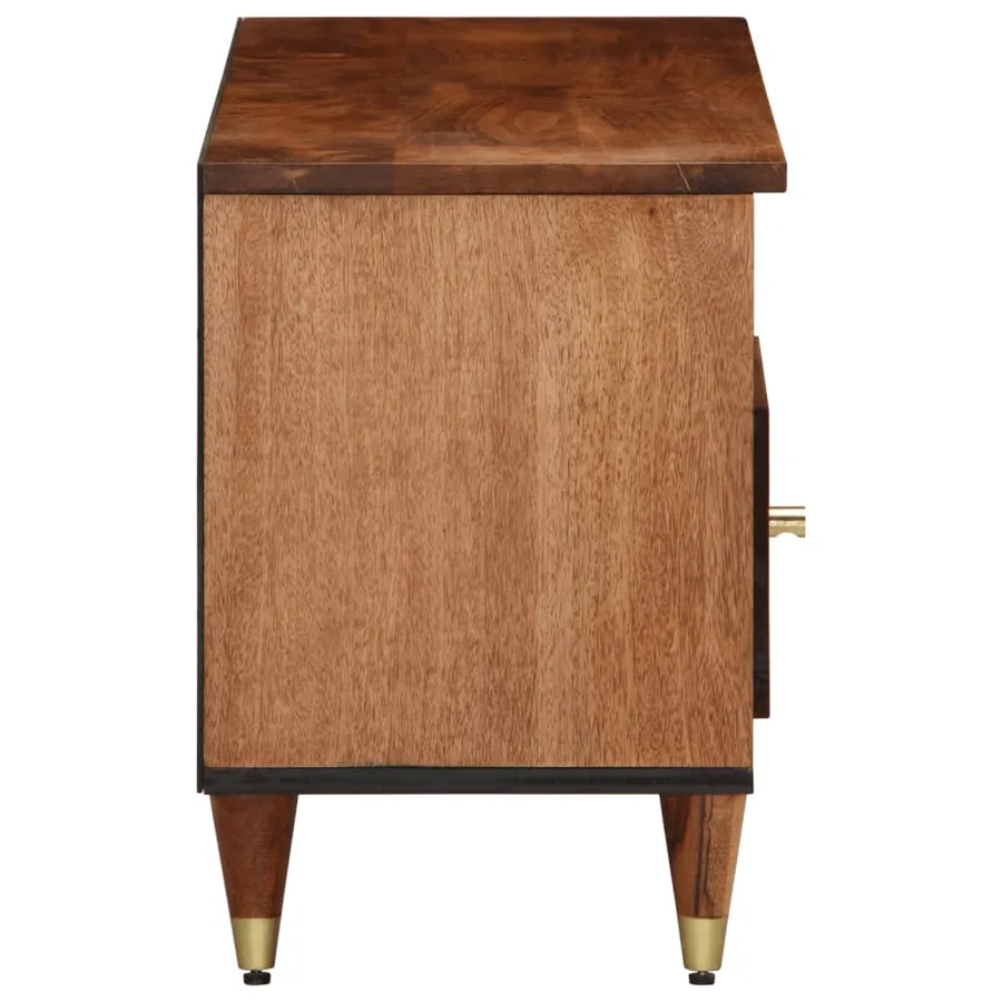 Meuble TV 100x33x46 cm bois massif de manguier - 4