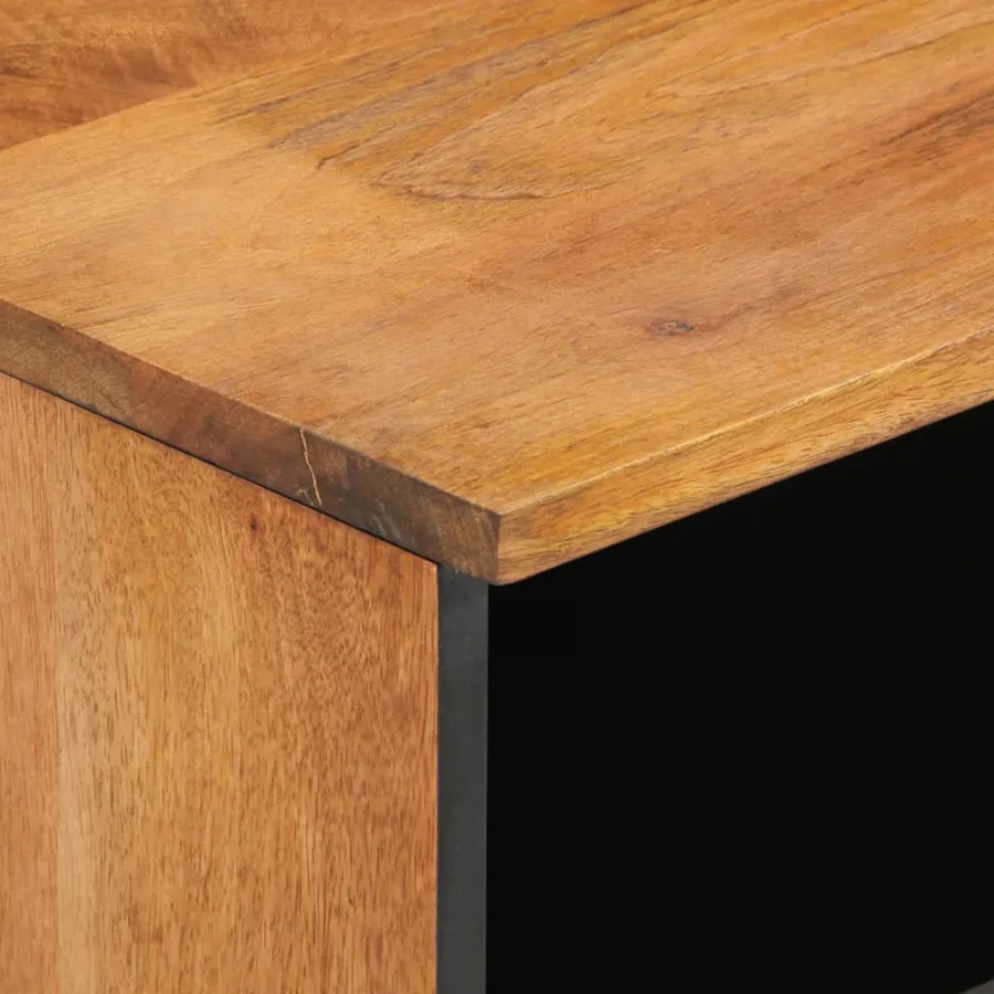 Meuble TV 100x33x46 cm bois massif de manguier - 7