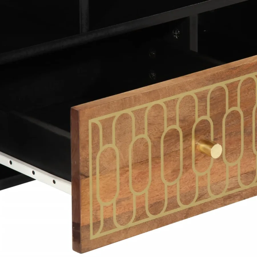Meuble TV 100x33x46 cm bois massif de manguier - 8
