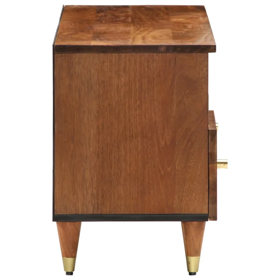 Meuble TV 100x33x46 cm bois massif de manguier - 4