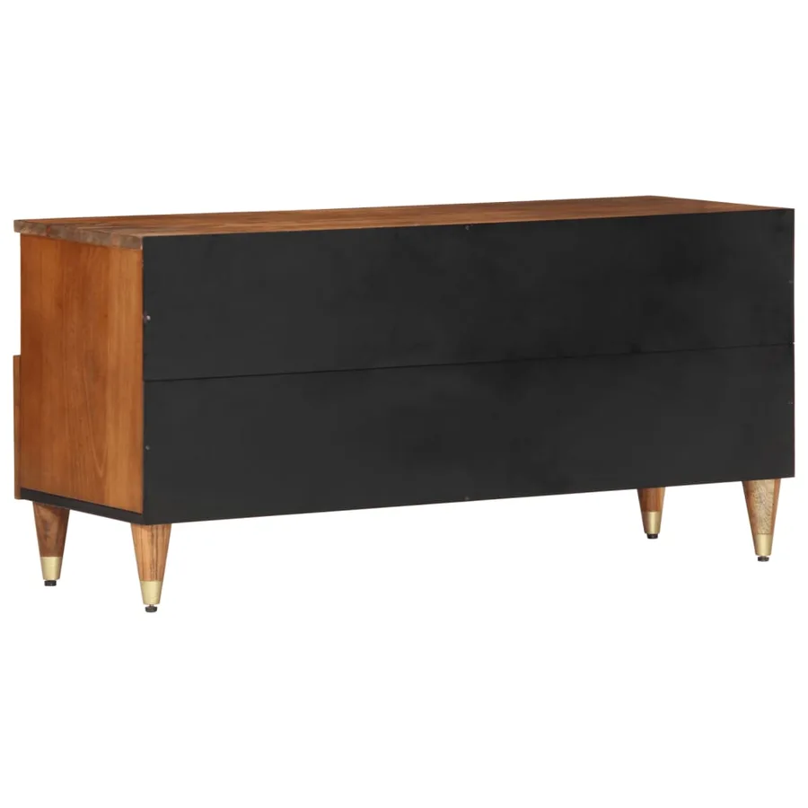 Meuble TV 100x33x46 cm bois massif de manguier - 5