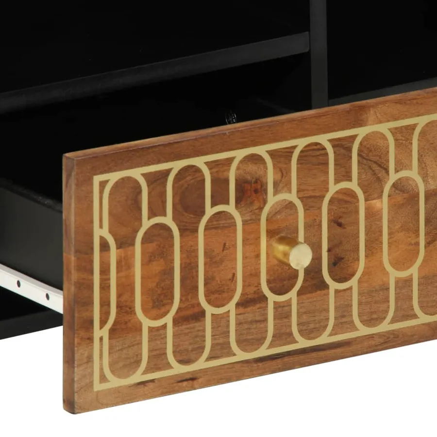 Meuble TV 100x33x46 cm bois massif de manguier - 8