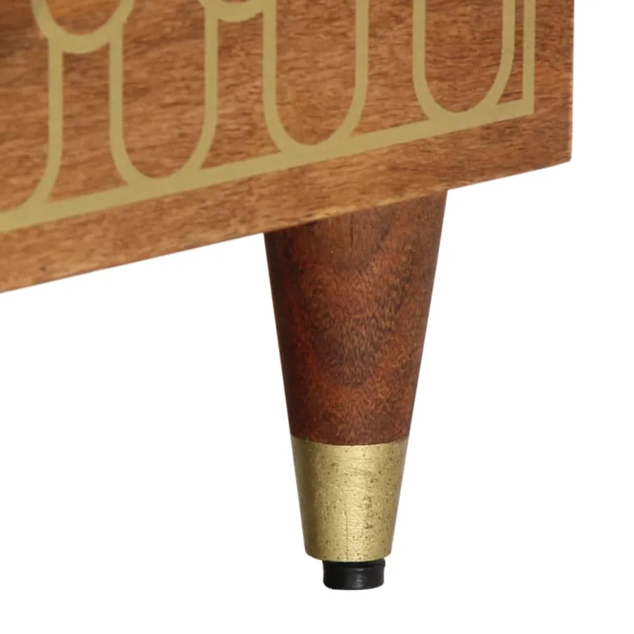 Meuble TV 100x33x46 cm bois massif de manguier - 9