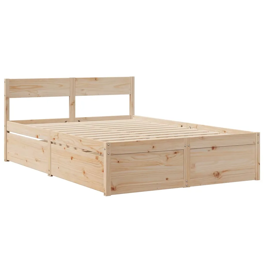 Cadre de lit sans matelas 120x190 cm bois de pin massif - 3
